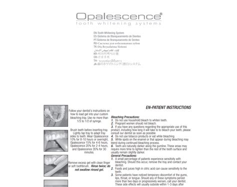 Remove product from packaging. . Opalescence 35 instructions pdf